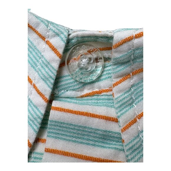 Y2K Rocawear Classic Green Vertical Striped Button Down SS Shirt - Picture 5 of 10